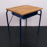 Children's French Blue Metal Legged Single Desk