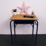 Children's French Blue Metal Legged Single Desk