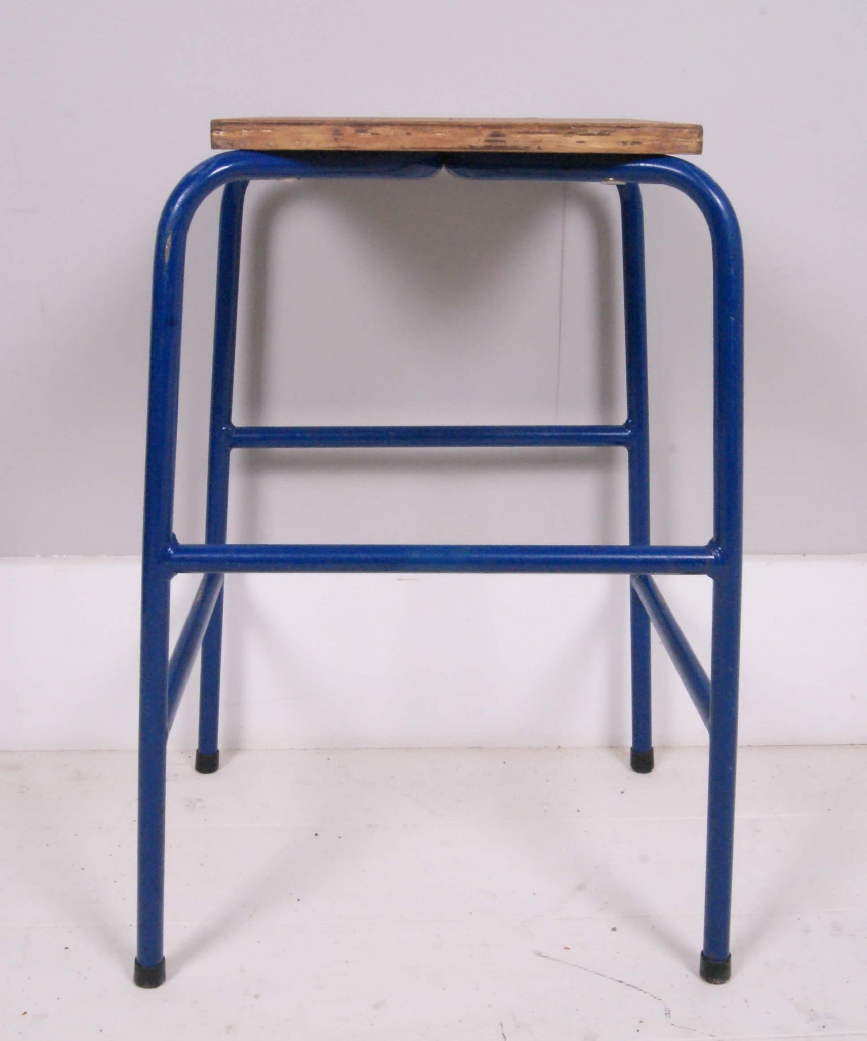 Children's Vintage Blue Metal Legged Stools