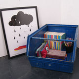 Children's Large Blue Metal MARS Stackable Storage Crates