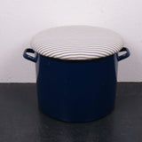 Round Blue Maggie with Blue Ticking Removable Seat Pad