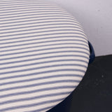 Round Blue Maggie with Blue Ticking Removable Seat Pad