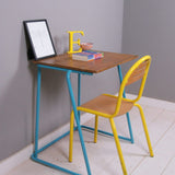 Children's Vintage School Exam Desk with Turquoise Metal Legs
