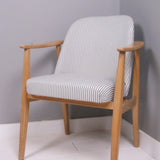 Children's Mid Century Blue Ticking Armchair