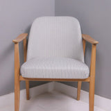 Children's Mid Century Blue Ticking Armchair