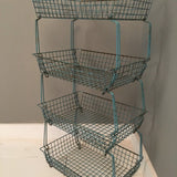 Vintage Light Blue Beanstalk Wire Storage Rack