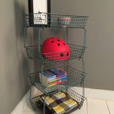 Vintage Light Blue Beanstalk Wire Storage Rack