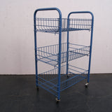 Children's Blue Wire Storage Unit on Castors