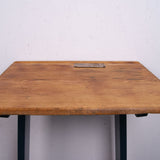 Children's Vintage French Single School Desk with Blue Legs