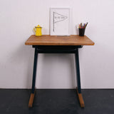 Children's Vintage French Single School Desk with Blue Legs