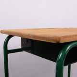 Children's Bright Green Metal Legged Desk with Shelf and Footrest