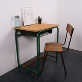 Children's Bright Green Metal Legged Desk with Shelf and Footrest