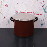 Round Brown Maggie with Black Ticking Removable Seat Pad