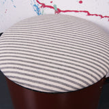 Round Brown Maggie with Black Ticking Removable Seat Pad