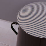 Large Brown Maggie with Blue Ticking Removable Seat Pad
