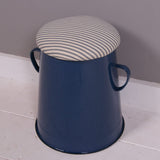 Small Blue Maggie with Blue Ticking Removable Seat Pad