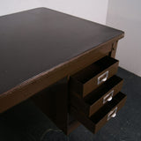 Children's Dark Green Metal Desk with Drawers