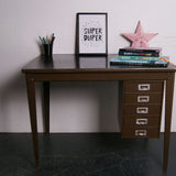 Children's Dark Green Metal Desk with Drawers