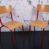Children's Dark Red French Metal Legged Chairs