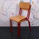 Children's Dark Red French Metal Legged Chairs