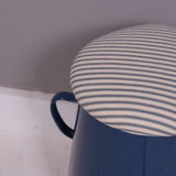 Small Blue Maggie with Blue Ticking Removable Seat Pad