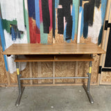 Adjustable Metal Legged Double French School Desk with Shelf