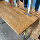 Adjustable Metal Legged Double French School Desk with Shelf