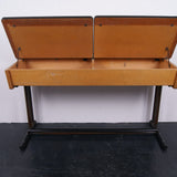 Children's Small Double Metal Legged Desk with Formica Lift up Lids