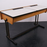 Children's Small Double Metal Legged Desk with Formica Lift up Lids
