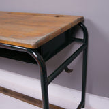Children's Vintage French Double School Desk with Shelf and Footrest