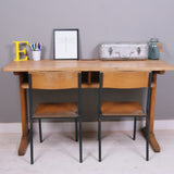 Children's German Double School Desk with Shelf