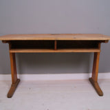 Children's German Double School Desk with Shelf