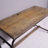 Children's Vintage French Double School Desk with Shelf