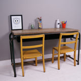 Children's Vintage French Double School Desk with Shelf