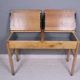 Children's Vintage Wooden Double School Desk