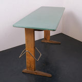Children's Double School Desk with Green Vinyl Coated Top