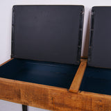 Children's Kingfisher Double Desk with Metal Legs and Lift up Lids
