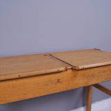Children's Vintage Wooden Double School Desk with Chalkboard Lids