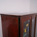 Wooden Cabinet with Glass Doors and Ebony Trim