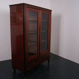 Wooden Cabinet with Glass Doors and Ebony Trim