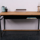 Children's Small French Metal Legged Double Desk with Shelf