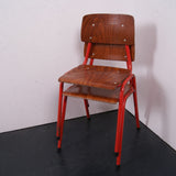 Children's Small Red Metal Legged Chairs
