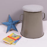Medium Grey Maggie with Blue Ticking Removable Seat Pad