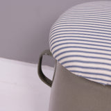 Medium Grey Maggie with Blue Ticking Removable Seat Pad