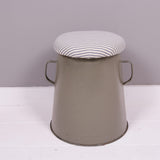 Medium Grey Maggie with Blue Ticking Removable Seat Pad