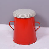 Medium Red Maggie with Green Ticking Removable Seat Pad