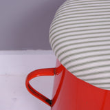 Medium Red Maggie with Green Ticking Removable Seat Pad