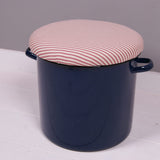 Blue Round Maggie with Red Ticking Removable Seat Pad