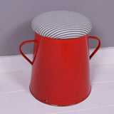 Medium Red Maggie with Blue ticking Removable Seat Pad