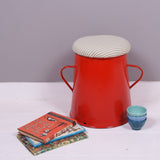 Medium Red Maggie with Green Ticking Removable Seat Pad